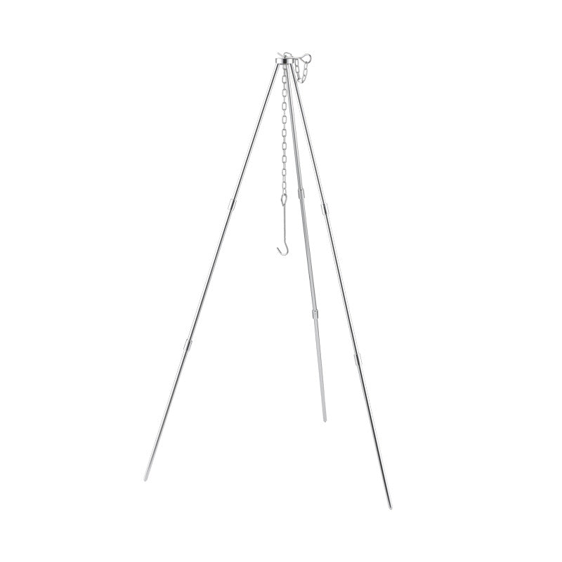 Outdoor Camping Picnic Cooking Tripod Hanging Pot Durable Portable Campfire Picnic Pot Cast Iron Fire Grill Hanging Tripod