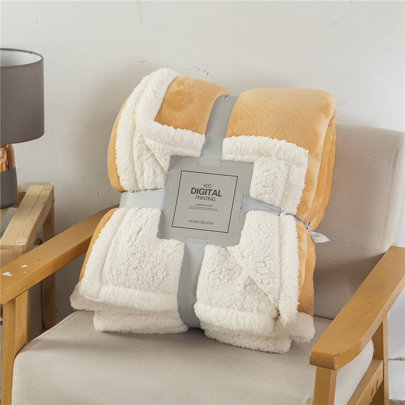 Thickened Solid Color Warm Double Layer Blanket