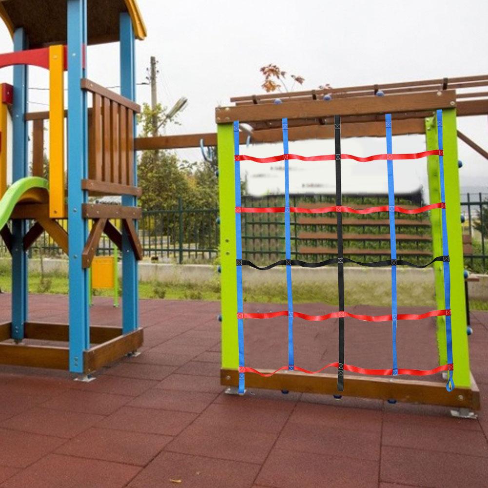 High-strength polyester webbing climbing net