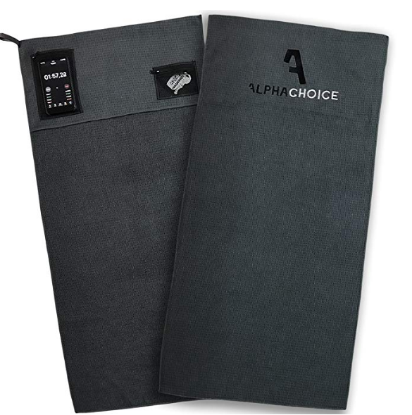 Alphachoice Sports Towel For The Gym With Zipper Pockets Gym Towel Fitness Towels Women Men 100cm X 50cm