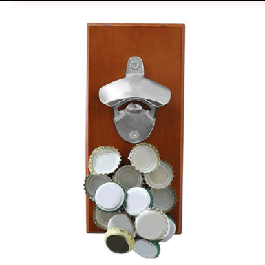 Home Bottle Opener Safe Wooden Magnetic Bar Decorative Beer Cap Wall Mounted