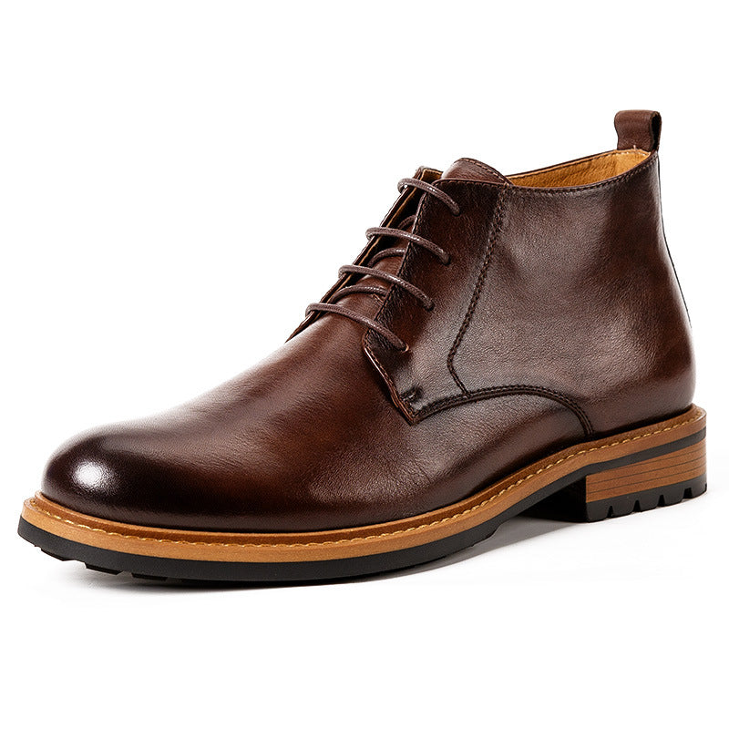 New men's high Top Short Boots Men's Shoes Round Toe Martin Boots