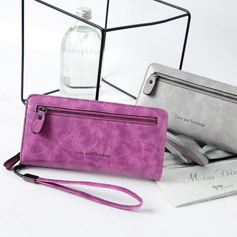 PU leather letter women Purse Long wallet