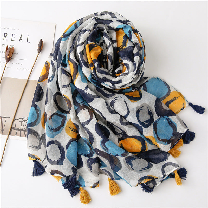 Women's cotton and linen scarf