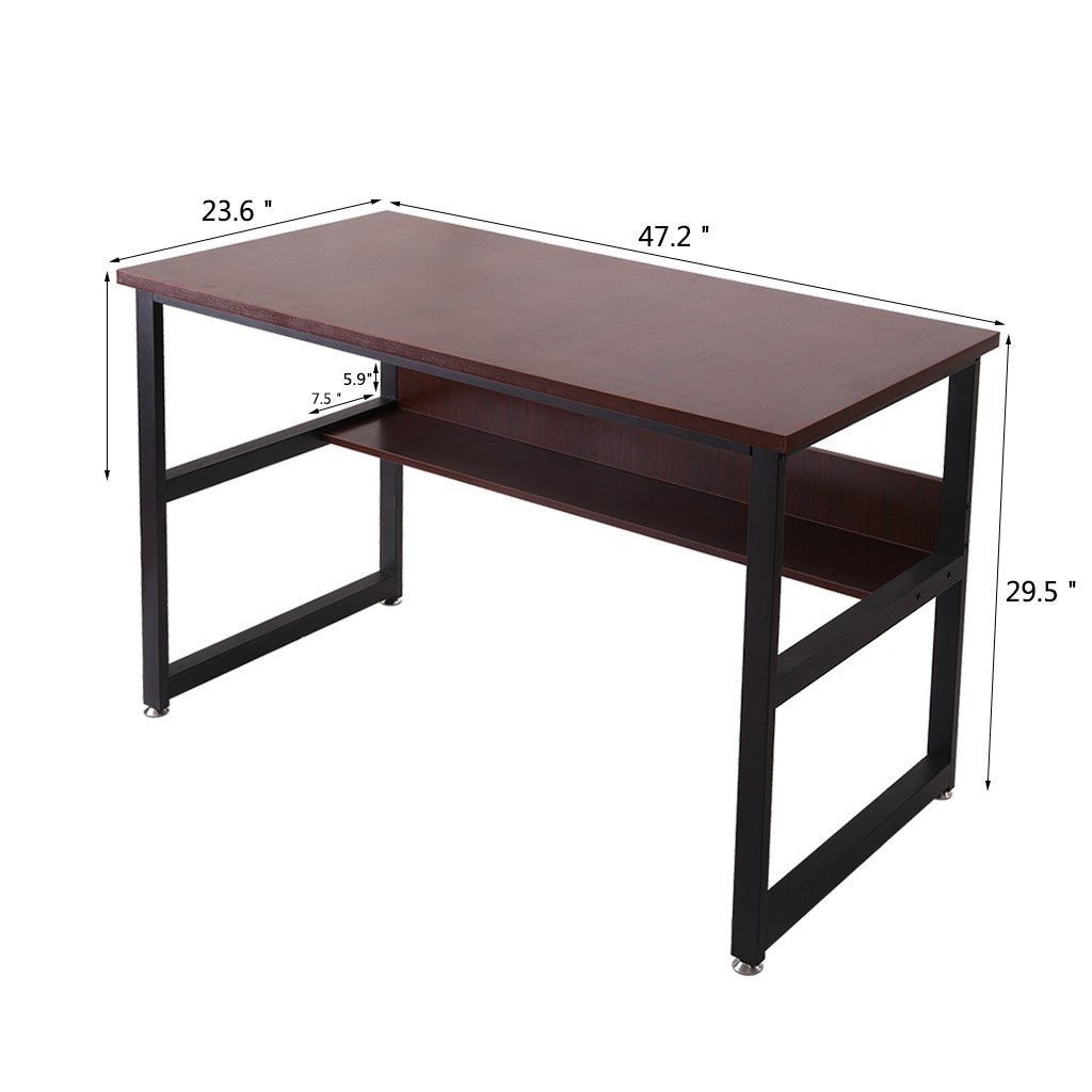 Home Computer Desk With Bookshelf Office Desk Workstation PC Laptop Study Table