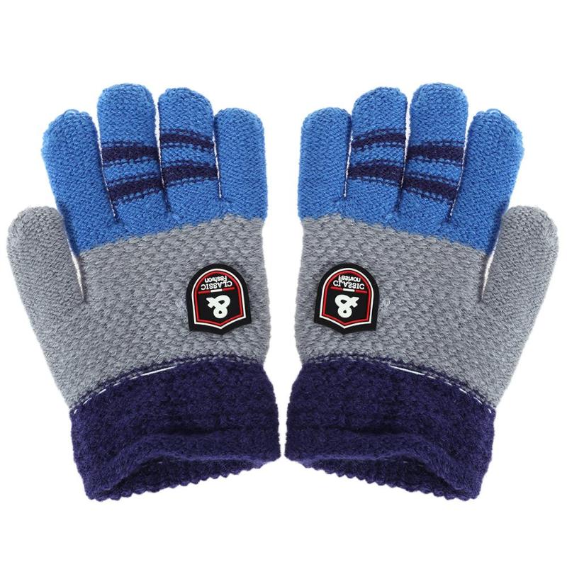 Winter Kids Warm Baby Boys Cartoon Gloves