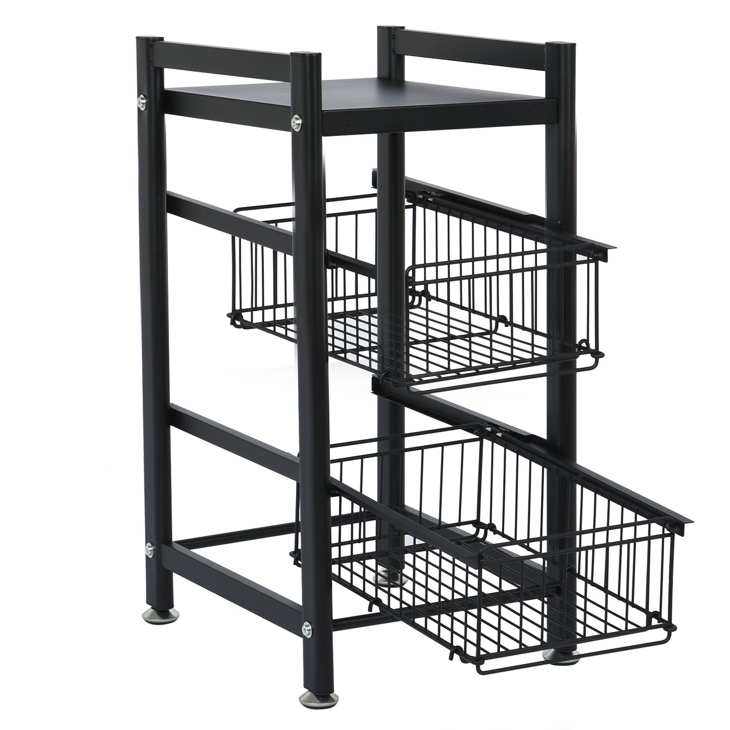 Kitchen Supplies Oven Storage Rack Living Room Basket Floor Shelf