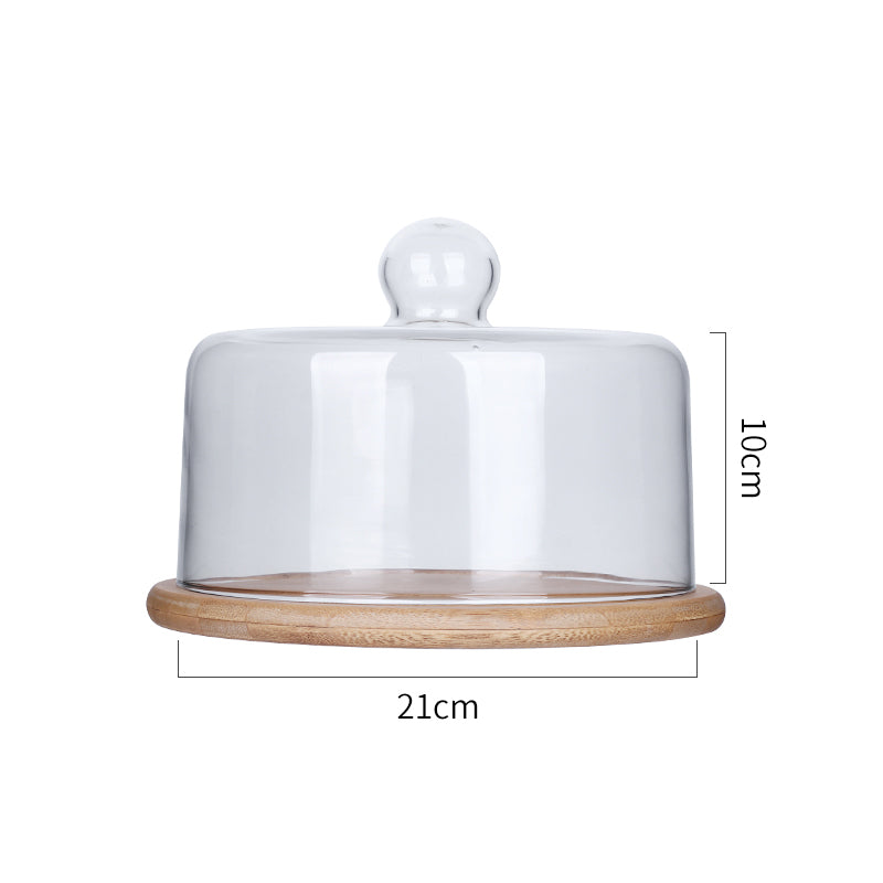 Glass Transparent Cover Fruit Plate Afternoon Tea Cake Cover