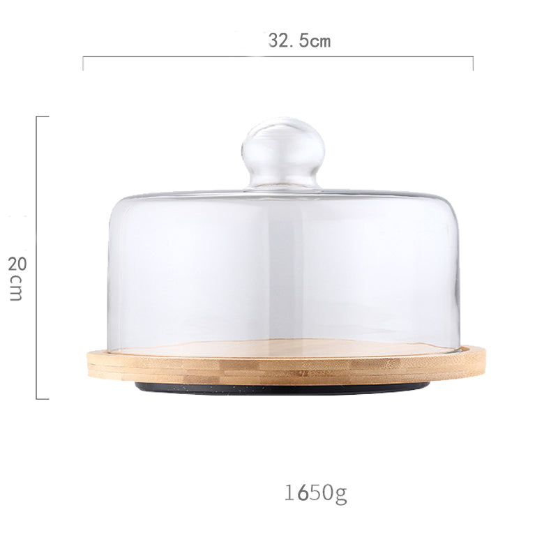 Glass Transparent Cover Fruit Plate Afternoon Tea Cake Cover