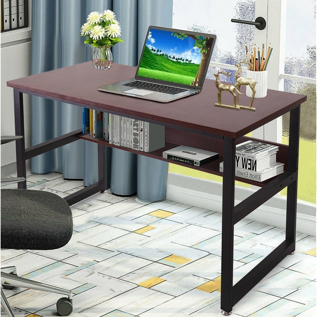 Home Computer Desk With Bookshelf Office Desk Workstation PC Laptop Study Table