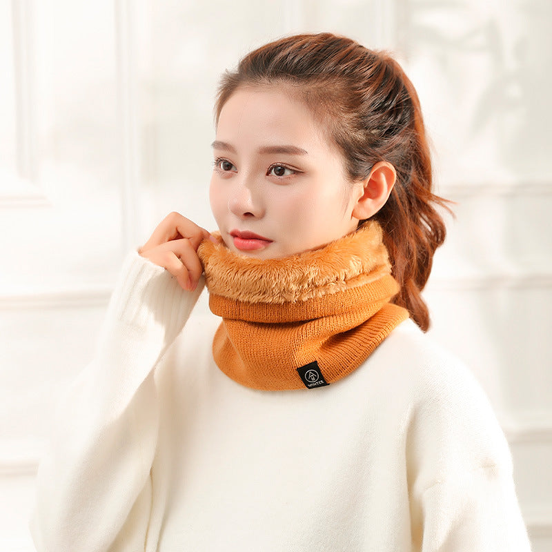 Knitted Wool Scarf Plain Weave Men's And Women's Warm Jacket Scarf