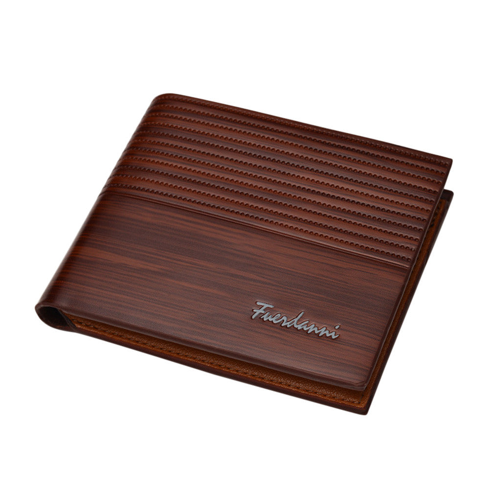 Man Embossing Wallet Pocket Credit Card Clutch Bifold Purse Brown