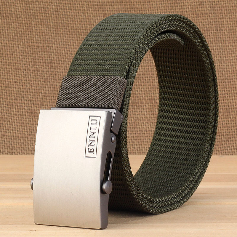 Men's Casual Smooth Buckle Canvas Belt