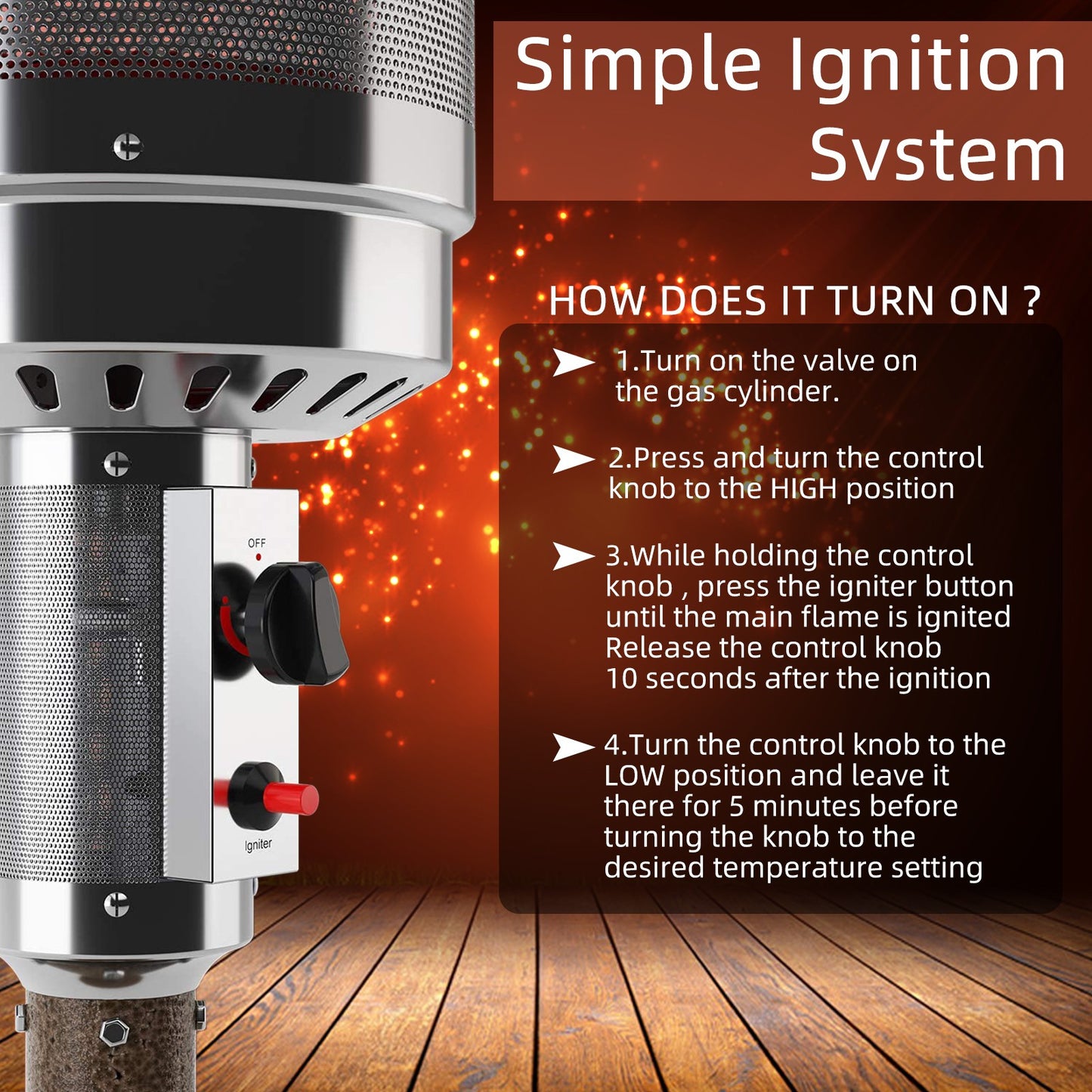 46000 BTU Commercial B-ronze Outdoor Patio Heater With Wheels Tray, 87-in