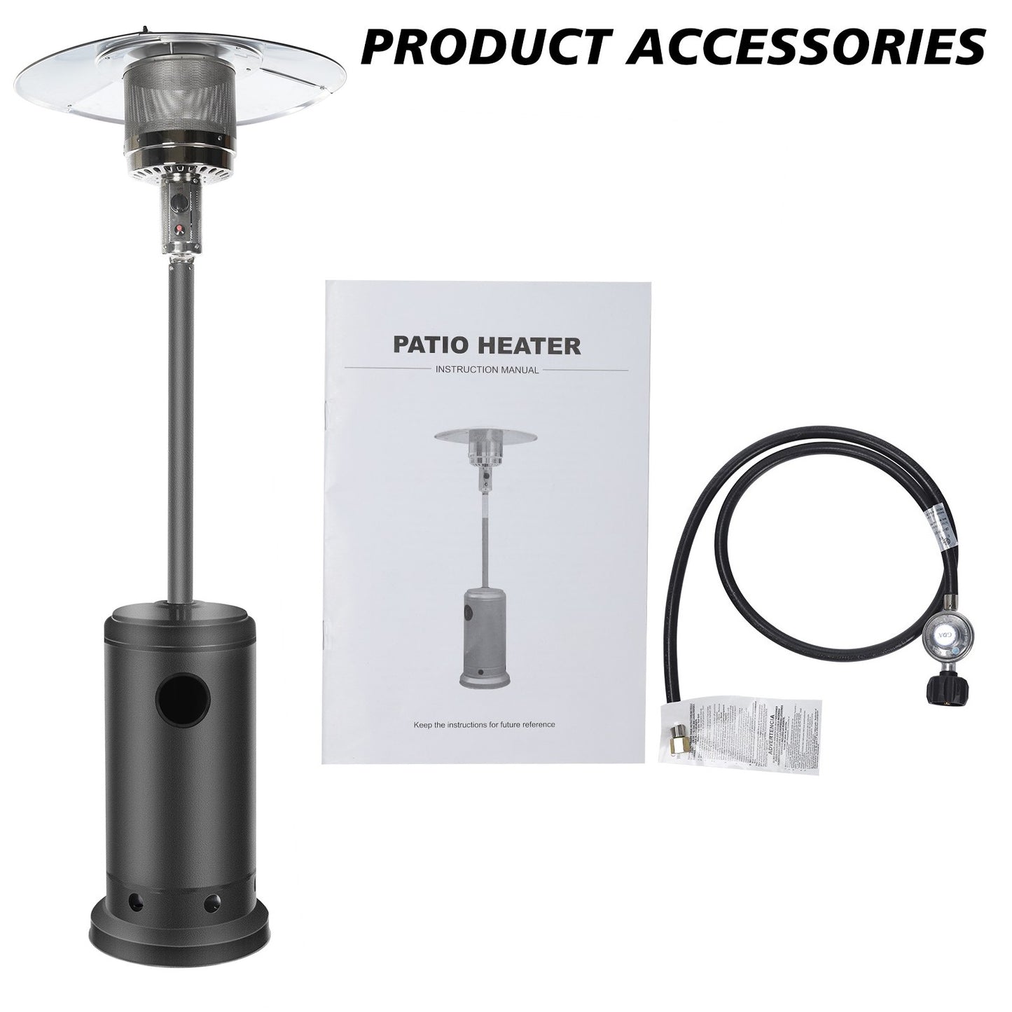 Outdoor Patio Heater With Wheels,Propane 46,000 BTU Premium Outdoor Patio Heater