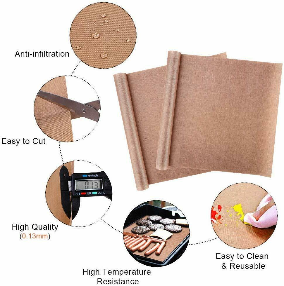 3 Pack PTFE Teflon Sheets For Heat Press Transfer Non Stick Iron Resistant Oven Cook Liner Mat 16x20 Inch