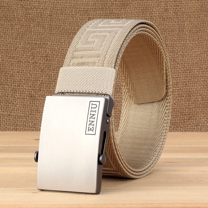 Men's Casual Smooth Buckle Canvas Belt