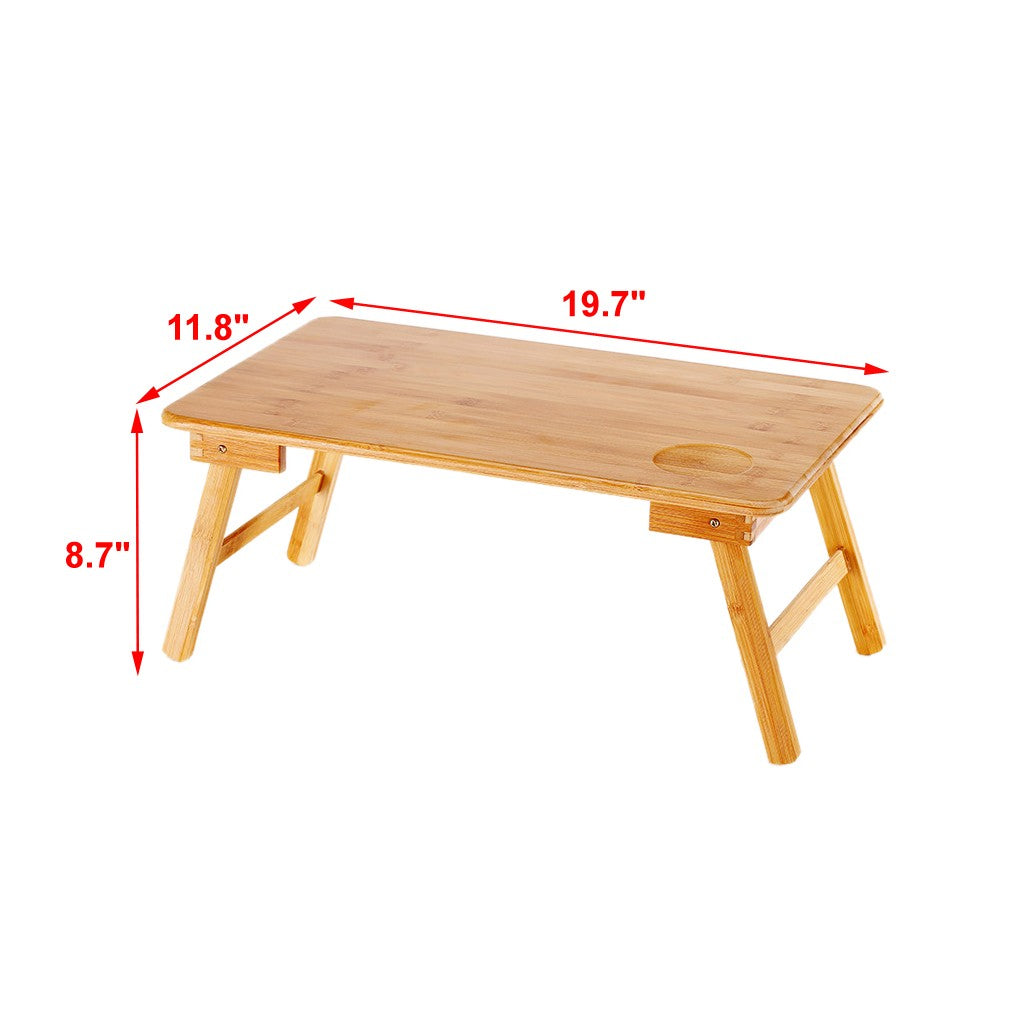Bamboo Laptop Tray Desk Foldable Lap Table Bed Tray Home Lazy Breakfast Table