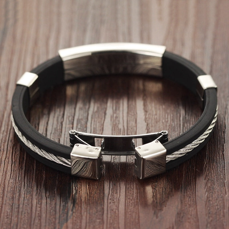Stainless Steel Square Hollow Twist Hand-knitted Rope Anti-allergic Silicone