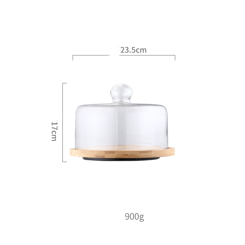 Glass Transparent Cover Fruit Plate Afternoon Tea Cake Cover