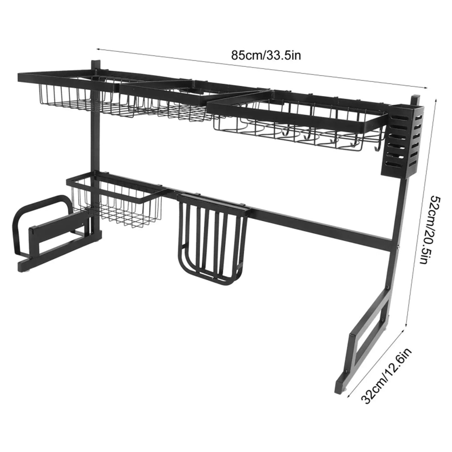 Over The Sink Dish Drying Rack 33.5 Inches Kitchen Sink Organizer Storage Rack For Organizer Home Kitchen Counter Space Saver