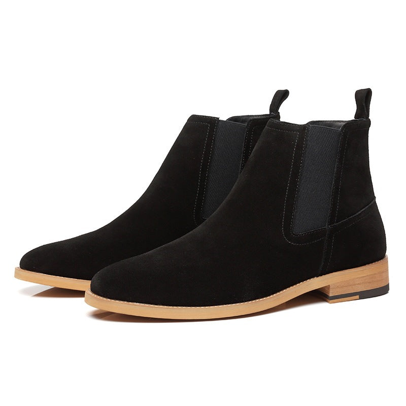 Pure Leather Cow Suede Pointy Men Boots