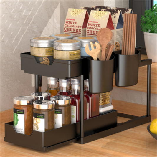 Double Layer Pull Out Seasoning Rack