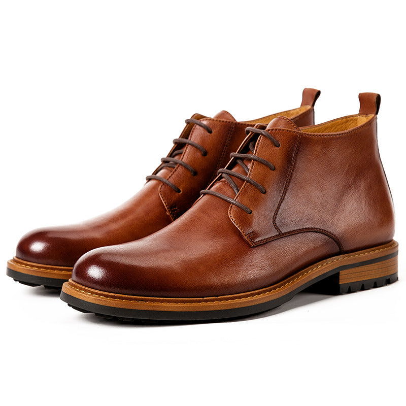 New men's high Top Short Boots Men's Shoes Round Toe Martin Boots