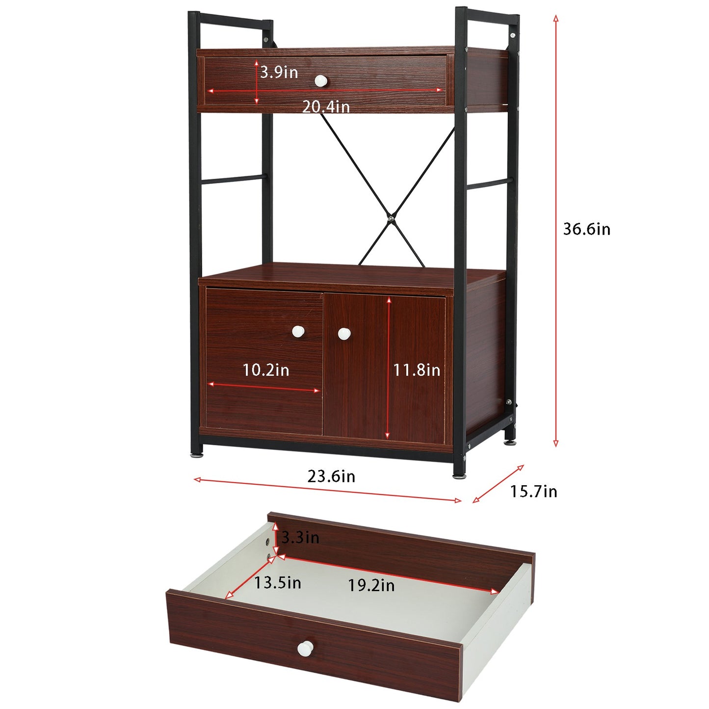 Kitchen Baker's Rack Storage Cabinet Microwave Oven Stand Kitchen Storage Shelf