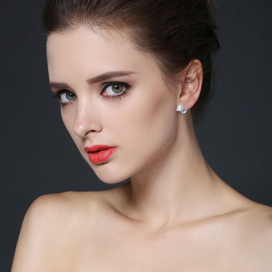 Sterling silver zircon earrings