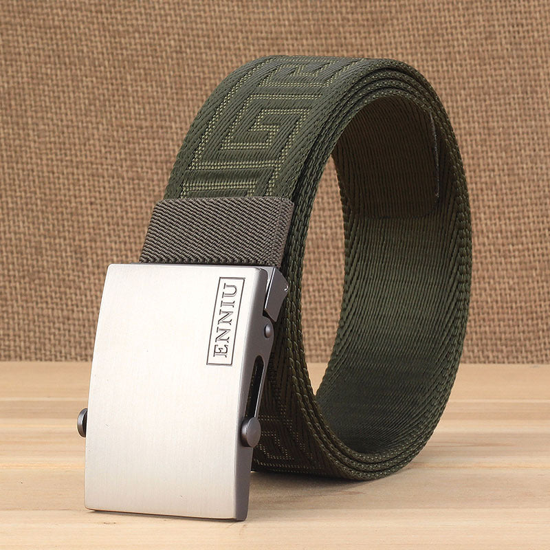Men's Casual Smooth Buckle Canvas Belt