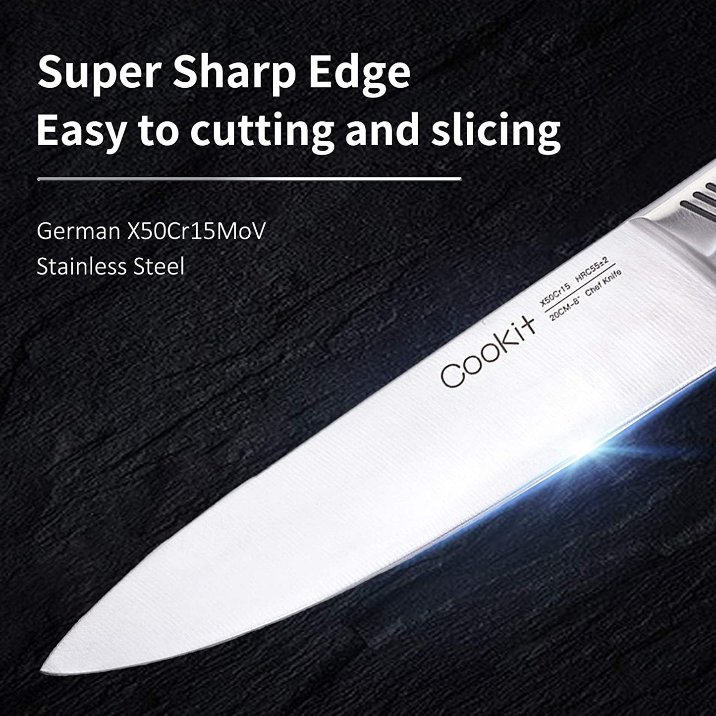 Kitchen Knife Set, 15 Piece Knife Sets with Block Chef Knife Stainless Steel Hollow Handle Cutlery with Manual Sharpener Amazon Platform Banned