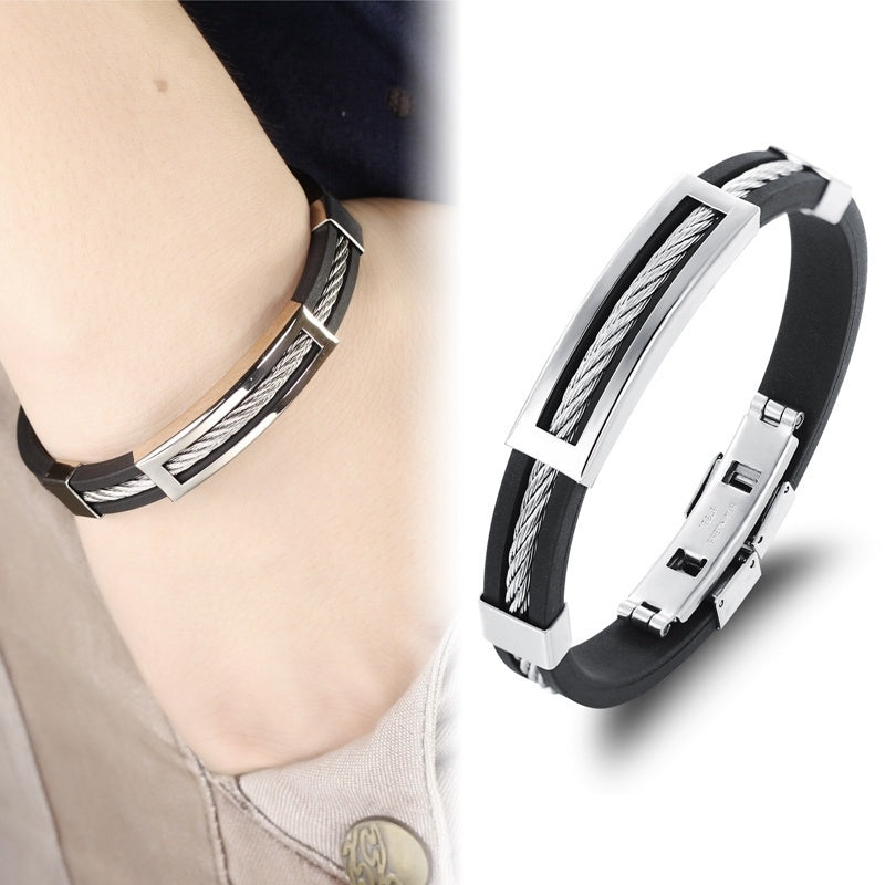 Stainless Steel Square Hollow Twist Hand-knitted Rope Anti-allergic Silicone