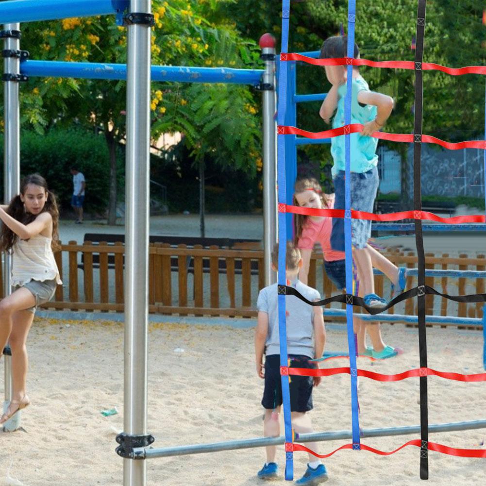 High-strength polyester webbing climbing net