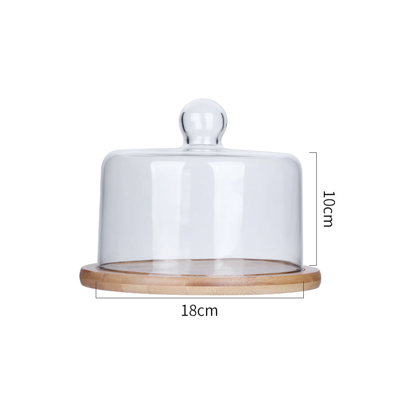 Glass Transparent Cover Fruit Plate Afternoon Tea Cake Cover