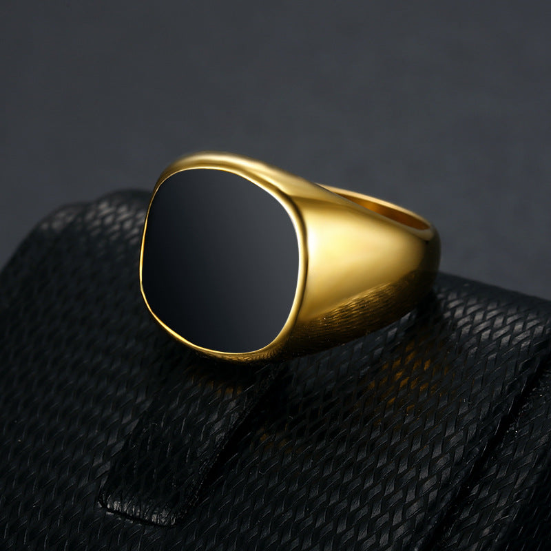 Coolx - Black Square Mens Ring