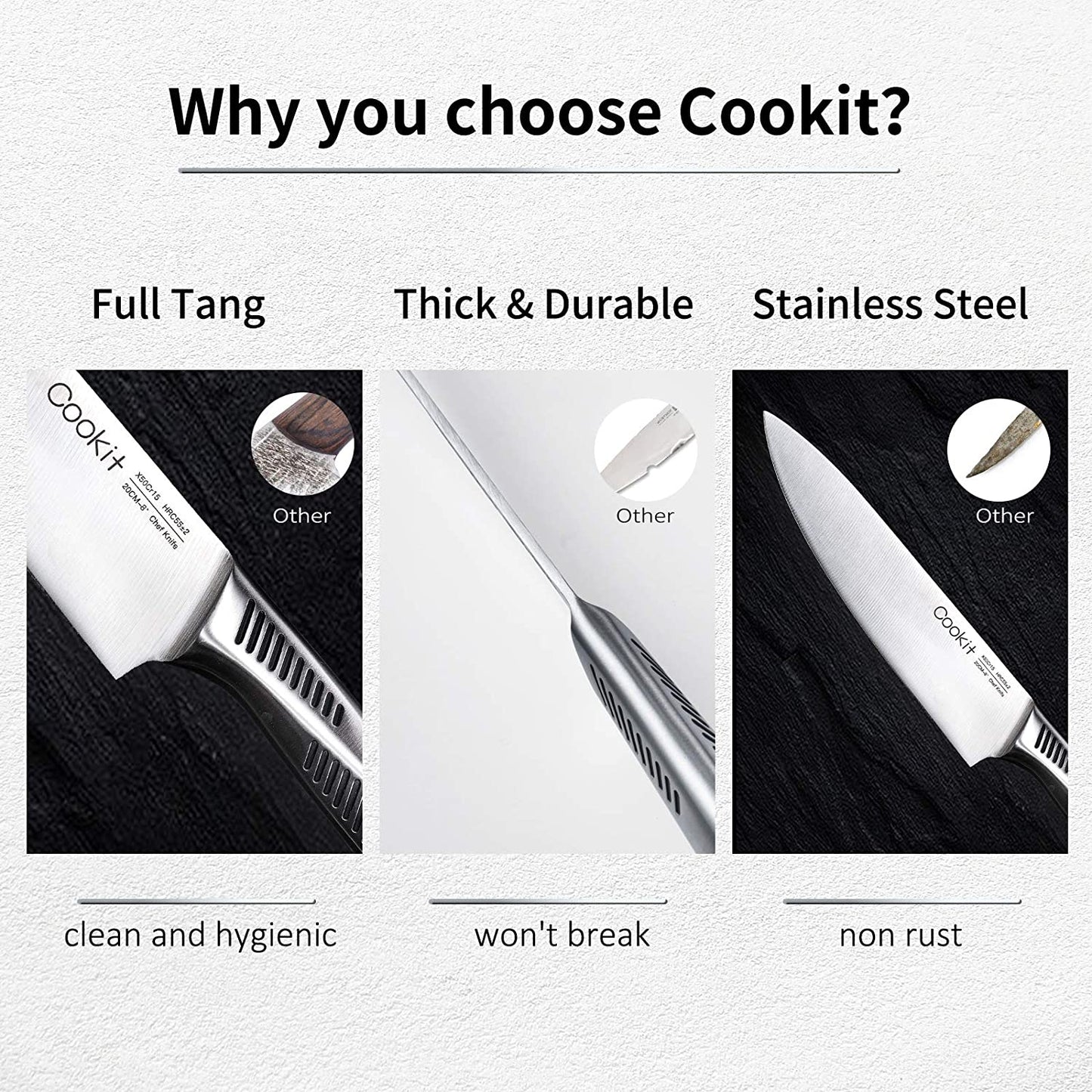 Kitchen Knife Set, 15 Piece Knife Sets with Block Chef Knife Stainless Steel Hollow Handle Cutlery with Manual Sharpener Amazon Platform Banned
