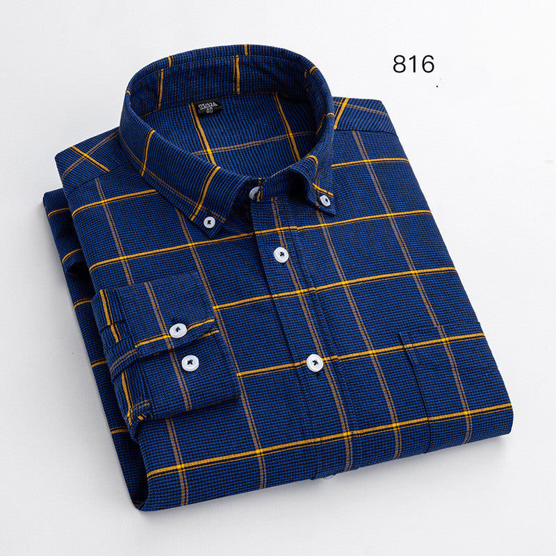 Oxford Cotton Men's Fashion Casual Long-sleeved Shirt