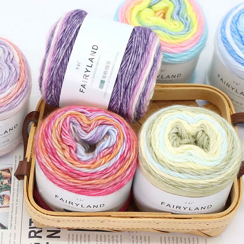 Gradient Cotton Thread Rainbow Hand Woven