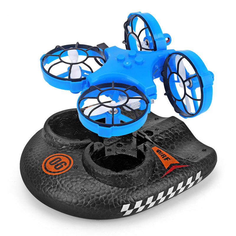 RC Boat Water Land And Air Four-Axis Hovercraft Three-in-one Multi-function Toy One-button Tumbling Mini Drone