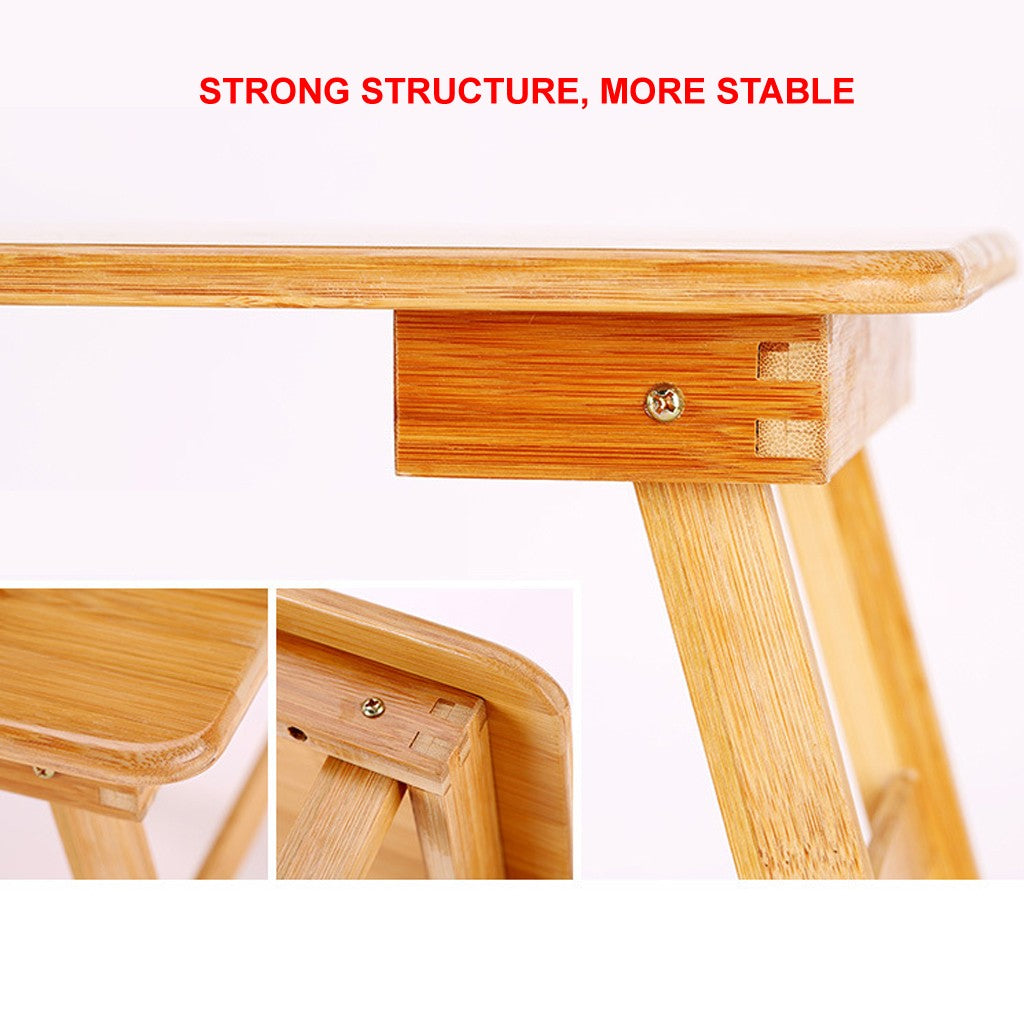 Bamboo Laptop Tray Desk Foldable Lap Table Bed Tray Home Lazy Breakfast Table