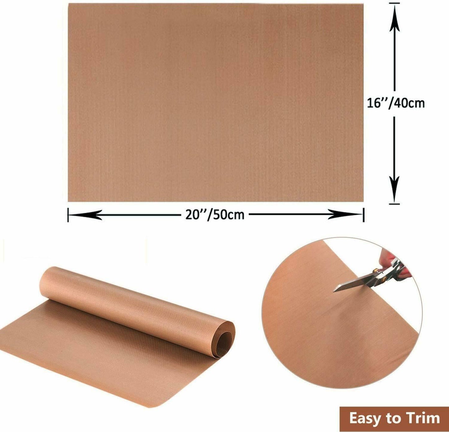 3 Pack PTFE Teflon Sheets For Heat Press Transfer Non Stick Iron Resistant Oven Cook Liner Mat 16x20 Inch