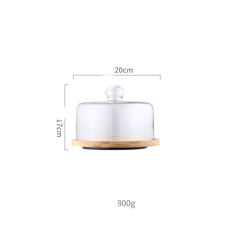Glass Transparent Cover Fruit Plate Afternoon Tea Cake Cover