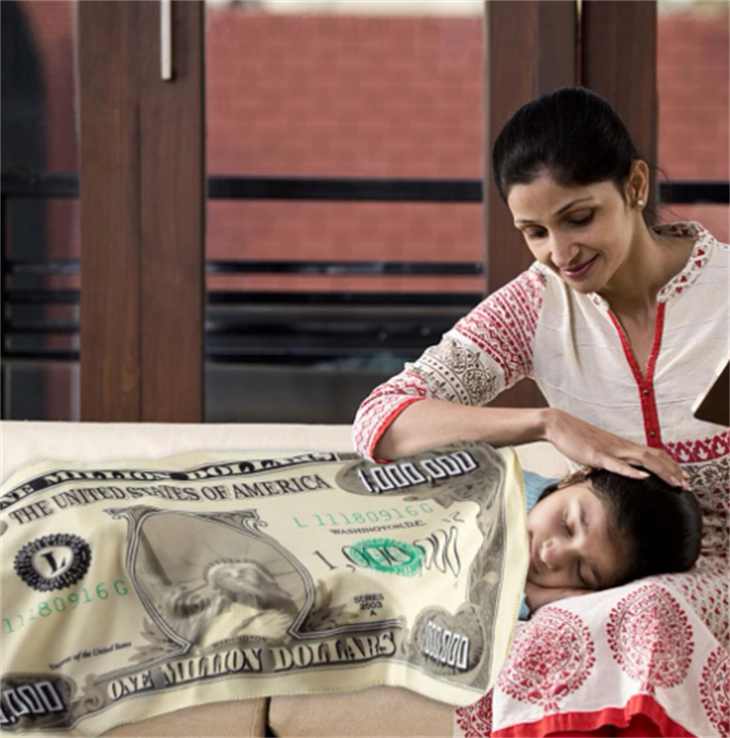 Million-Dollar Novelty Blanket Flannel Funny Plush