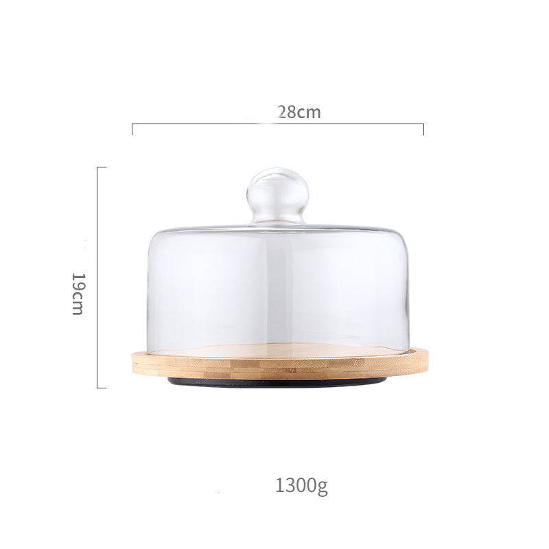 Glass Transparent Cover Fruit Plate Afternoon Tea Cake Cover
