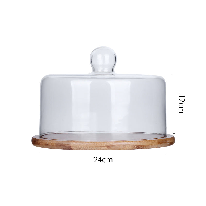 Glass Transparent Cover Fruit Plate Afternoon Tea Cake Cover