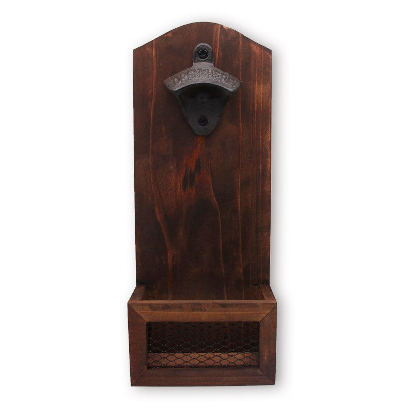 Home Bottle Opener Safe Wooden Magnetic Bar Decorative Beer Cap Wall Mounted