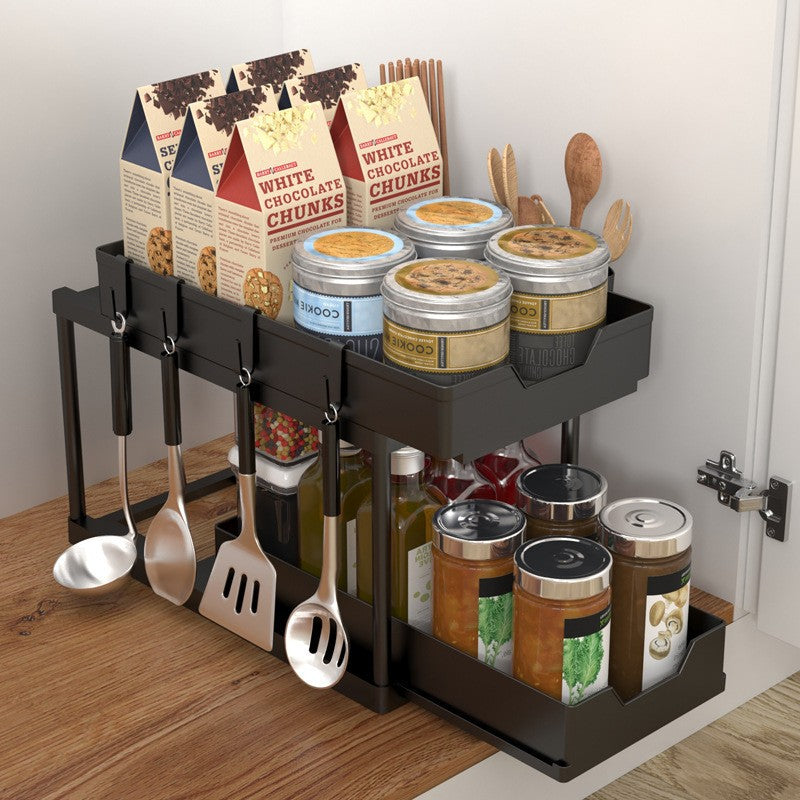 Double Layer Pull Out Seasoning Rack