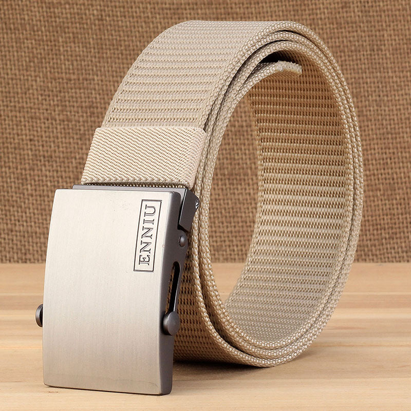 Men's Casual Smooth Buckle Canvas Belt