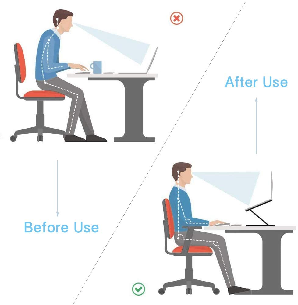 Adjustable Laptop Stand Table for Office, Portable Foldable Lift Bracket Aluminum Ergonomics Design,Office or Home Desk Suitable for Ipad Amazon Platform Banned